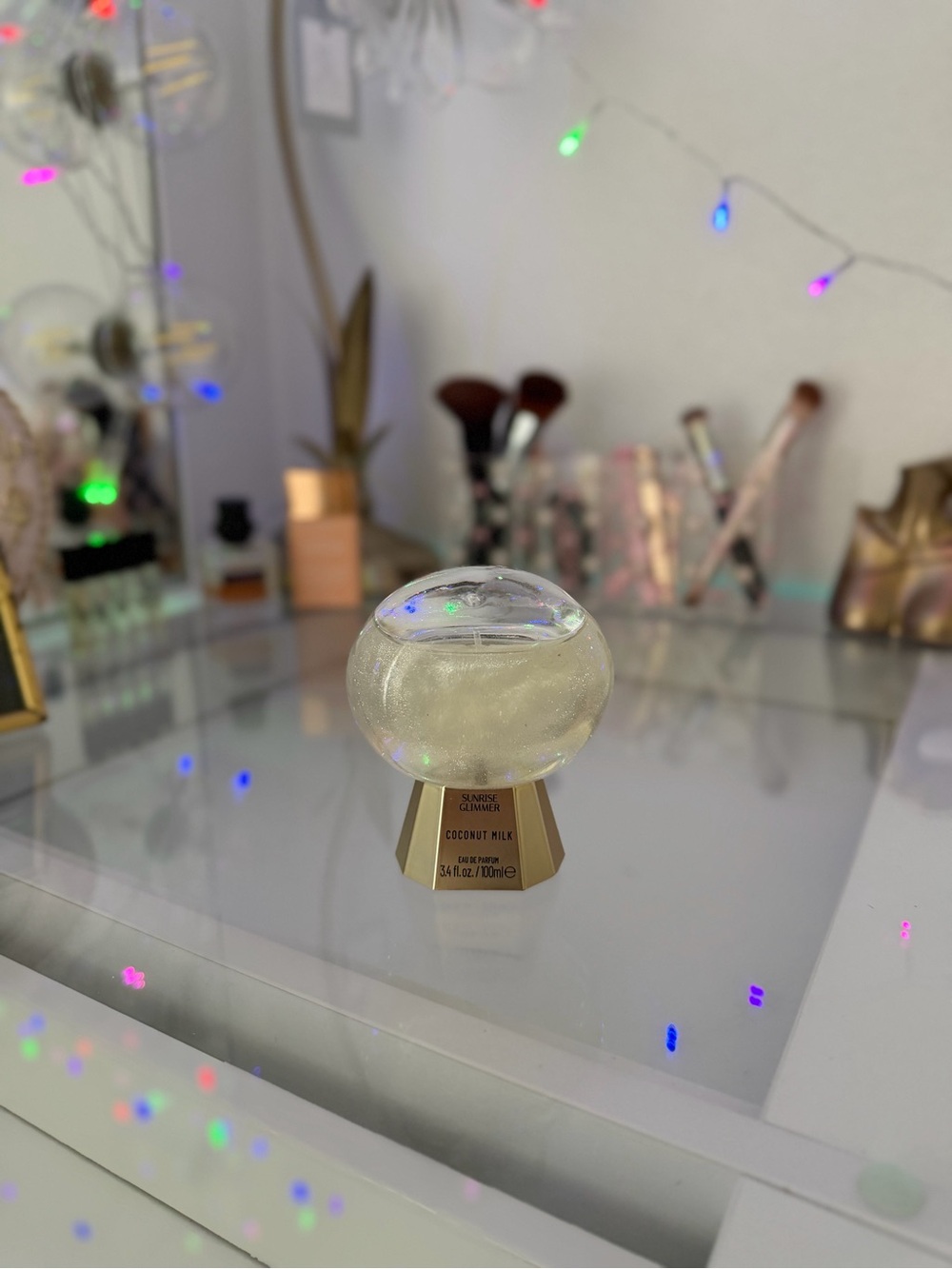 Sunrise Glimmer Coconut Milk 3.4 oz Perfume 85% Full Shimmer glitter spray viral - Picture 2 of 7